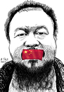 Cartoon: Ai WeiWei (small) by Ago tagged china,weiwei,democracy,freedom,speech,despotism,diktatur,cina,artist