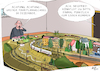 Cartoon: DB Fahrplanwechsel (small) by Ago tagged db,deutsche,bahn,züge,eisenbahn,ice,fahrplanwechsel,dezember,preiserhöhungen,neue,angebote,alte,probleme,pünktlichkeit,ausfälle,verspätungen,zuverlässigkeit,marodes,netz,region,schlechte,anbindung,modelleisenbahn,eheleute,mittagessen,hobby,spiel,wirtschaft,politik,caricature,karikatur,cartoon,pressezeichnung,illustration,ago,agostino,natale