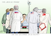 Cartoon: Der libysche Patient (small) by Ago tagged libyen,bürgerkrieg,konflikt,chaos,konferenz,berlin,un,eu,usa,türkei,russland,konfliktparteien,einmischung,interessen,gegenregierung,regionalmächte,nordafrika,arabien,ölquellen,schattenkrieg,stellvertreterkrieg,machtvakuum,einflusssphären,patient,ärzte,verschlimmerung,politik,caricature,karikatur,cartoon,pressezeichnung,illustration,tale,agostino,natale