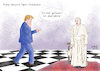 Cartoon: Donald Trump beim Papst (small) by Ago tagged donald trump erste auslandsreise nahost israel europa vatikan besuch audienz papst franziskus mittwoch 24 mai 2017 staatsbesuch usa us präsident oberhaupt katholische kirche pontifex forsch eigenwillig eigenmächtig rücksichtslos feuern entlassen rausschmiss russland affäre fbi chef comey politik karikatur cartoon illustration tale agostino natale