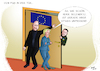 Cartoon: Einen Fuss in der Türe... (small) by Ago tagged eu,gipfeltreffen,europäische,union,europa,ukraine,wunsch,beitritt,kommissionspräsidentin,ursula,von,der,leyen,ratspräsident,charles,michel,staatschef,selenskyj,aufnahme,verhandlungen,zurückhaltung,keine,terminzusagen,forderungen,demokratisierung,krieg,russland,reaktionen,türe,politik,caricature,karikatur,cartoon,pressezeichnung,illustration,ago,agostino,natale