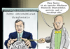 Cartoon: homo oeconomicus draghensis (small) by Ago tagged ezb,europäische,finanzbank,präsident,mario,draghi,anleihekäufe,staatsanleihen,wertpapiere,massive,ankäufe,eurozone,ankaufprogramm,geldschwemme,geldmenge,regulieren,gegenmittel,deflation,ramschpapiere,risiko,kritik,griechenland,krisenländer,wirtschaft,anku