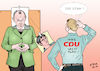 Cartoon: Make CDU great again ? (small) by Ago tagged rücktritt,ankündigung,cdu,parteivorsitz,annegret,kramp,karrenbauer,nachfolge,debatte,kanzlerkandidatur,kandidaten,friedrich,merz,jens,spahn,achim,laschet,diskussion,richtung,kontinuität,merkel,liberal,moderat,rechtsruck,konservativismus,werteunion,stimmenverluste,volkspartei,politik,karikatur,cartoon,pressezeichnung,illustration,tale,agostino,natale