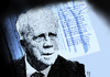 Cartoon: Robert Frost (small) by Ago tagged robert,frost,lyriker,dichter,usa,poet,schriftsteller,literatur,todestag