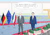 Cartoon: Staatsbesuch Macron (small) by Ago tagged deutschland,frankreich,eu,europa,offizieller,staatsbesuch,bundeskanzler,olaf,scholz,staatspräsident,emmanuel,macron,geringe,popularität,beliebtheitswerte,umfragen,kritik,empfang,militärische,ehren,protokoll,gespräche,sicherheitspolitik,wirtschaft,politik,karikatur,cartoon,pressezeichnung,illustration,ago,agostino,natale