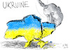 Cartoon: Ukruine (small) by Ago tagged russland,praesident,wladimir,putin,ukraine,krise,krieg,angriffskrieg,diktatur,rueckfall,imperialismus,spaltung,zerstörung,unabhängigkeit,souveränität,konfrontation,europa,nato,westen,sanktionen,wirtschaft,schaden,politik,caricature,karikatur,cartoon,pressezeichnung,illustration,tale,agostino,natale