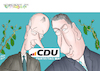 Cartoon: Wonnemonat (small) by Ago tagged cdu,christdemokraten,parteitag,europawahl,wiederwahl,friedrich,merz,parteivorsitzender,gastredner,csu,chef,markus,söder,harmonie,geschlossenheit,kanzlerkandidatur,rivalität,unterdrückt,still,halten,zweckbündnis,bundestagswahl,mai,rosen,dornen,politik,karikatur,cartoon,pressezeichnung,illustration,ago,agostino,natale