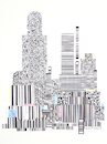 Cartoon: Barcode City (small) by Rainer Schade tagged wirtschaft,neue,medien