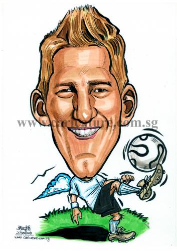 Cartoon: Caricature of Bastian Schweinste (medium) by jit tagged caricature,of,bastian,schweinsteiger,colour