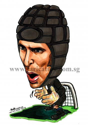 Cartoon: Caricature of Petr Cech (medium) by jit tagged caricature,of,petr,cech