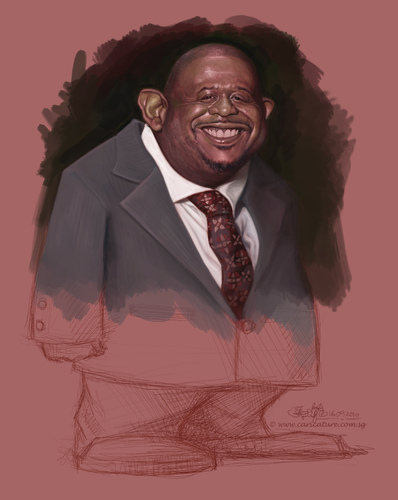 Cartoon: Forest Whitaker caricature (medium) by jit tagged forest,whitaker,caricature