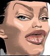 Cartoon: Angelina Jolie caricature (small) by jit tagged drawing,angelina,jolie,caricature,with,iphone