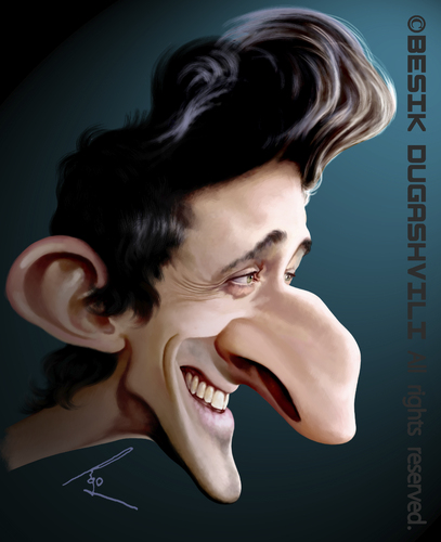 Cartoon: Adrien Brody (medium) by besikdug tagged dugashvili,besik,caricature,besikdug,brody,adrien