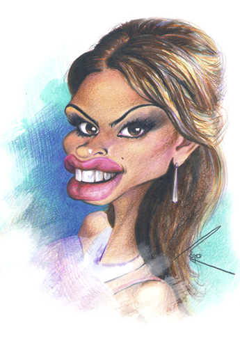 Cartoon: Eva Mendes (medium) by besikdug tagged eva,mendes,besikdug,georgia,usa,holliwood