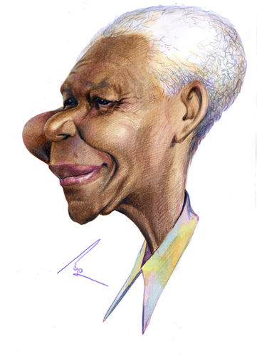 Nelson Mandela Rip #cartoon #sketch Metal Print by Nuno Marques -  Instaprints