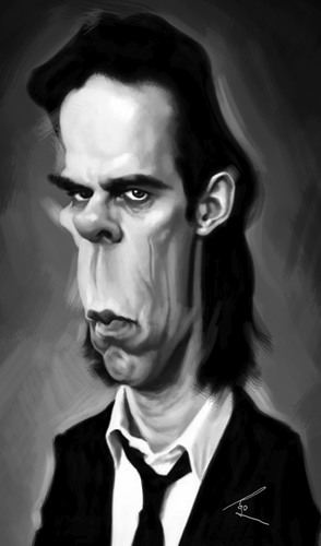 Cartoon: Nick Cave (medium) by besikdug tagged nick,cave,besik,dugashvili,besikdug,caricature,cartoon