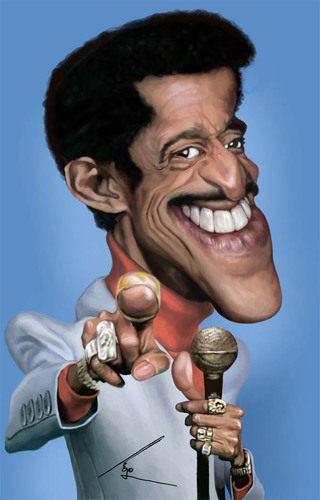 Cartoon: Sammy Davis Jr (medium) by besikdug tagged dugashvili,besik,cartoon,artist,georgia,besikdug,usa,karikatura,karikature,caricature,jr,davis,sammy