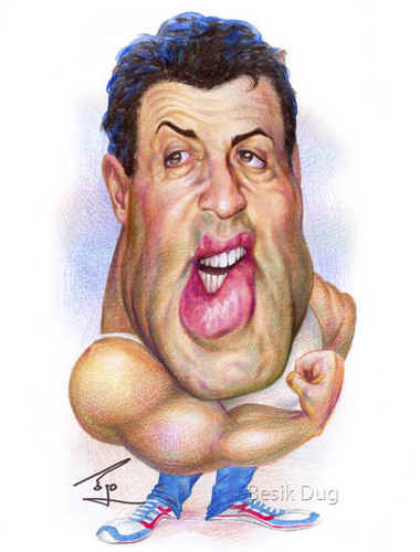 Cartoon: Silvester Stallone (medium) by besikdug tagged silvester,stallone,besik,dug,cartoon,usa,holliwood,karikatura,dugashvili