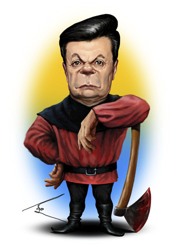 Cartoon: Viktor Yanukovich (medium) by besikdug tagged viktor,yanukovich,ukraine,besikdug,prezident,georgia,caricature,cartoon,besik,dugashvili