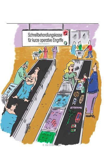 Cartoon: Schnellbehandlungskasse (medium) by khartoon67 tagged op,operation,ärzte