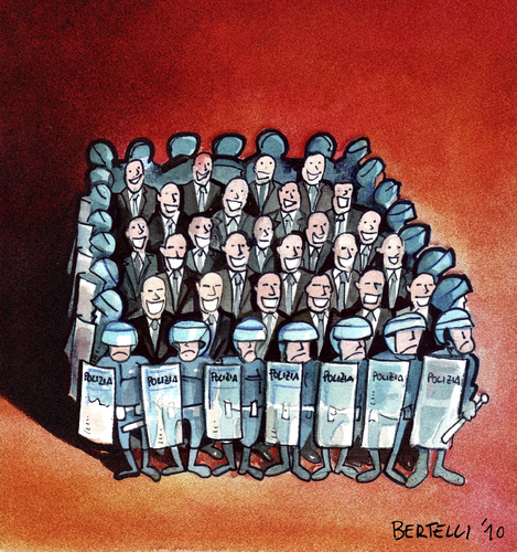 Cartoon: politicians (medium) by matteo bertelli tagged politicians,italy,illustration,italien,polizei,sicherheit,politiker,polizeistaat,staat
