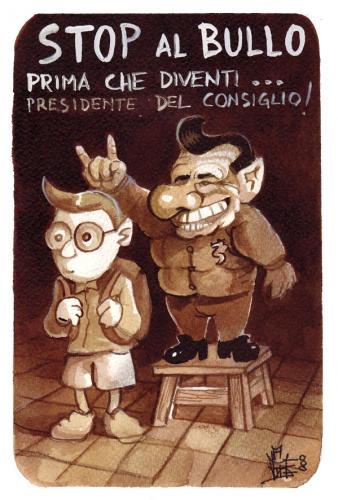 Cartoon: rough boy (medium) by matteo bertelli tagged school,berlusconi,rough,boy
