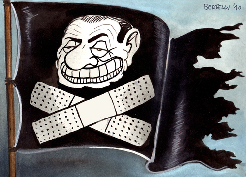 Cartoon: the pirate is coming (medium) by matteo bertelli tagged bertelli,berlusconi,pirate,silvio berlusconi,pirat,piraten,italien,politiker,kariaktur,karikaturen,silvio,berlusconi