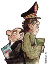 Cartoon: the summit (small) by matteo bertelli tagged gheddafi,berlusconi,bertelli,libia,italy