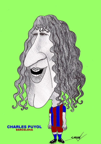 Cartoon: CHARLES PUYOL (medium) by serkan surek tagged surekcartoons