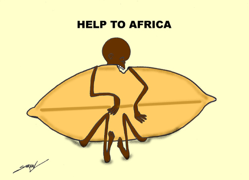 Cartoon: HELP TO AFRICA (medium) by serkan surek tagged surekcartoons