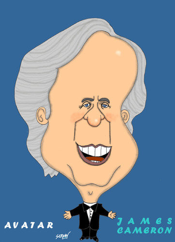 Cartoon: JAMES CAMERON (medium) by serkan surek tagged surekcartoons