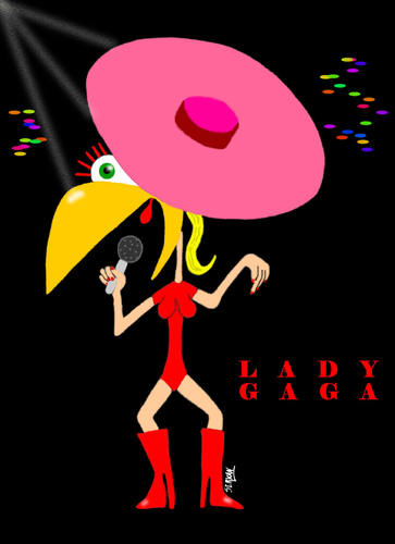 Cartoon: LADY GAGA (medium) by serkan surek tagged surakcartoons