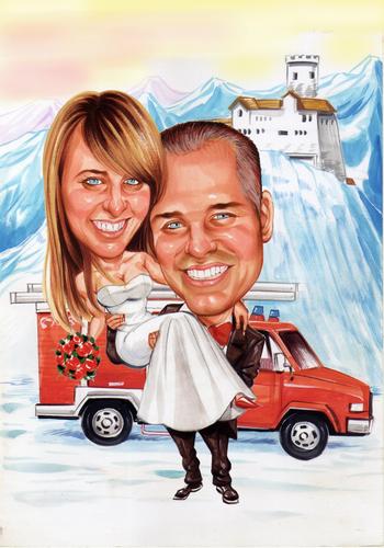 Cartoon: caricature wedding (medium) by boyd999 tagged caricature