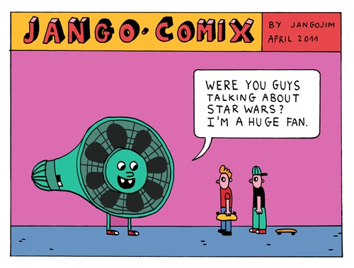 Cartoon: JANGO COMIX - FAN (medium) by jangojim tagged star,wars,fan,skating,jangojim,jango,comix,antwerp,antwerpen,belgium