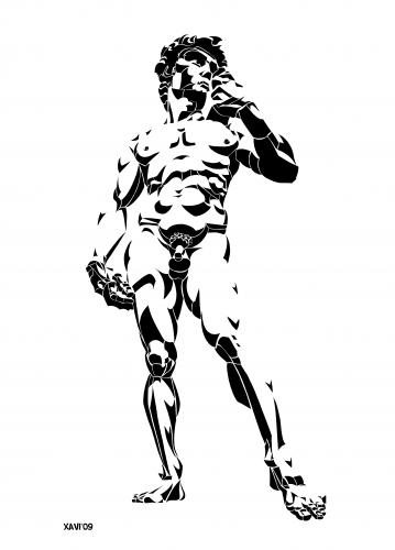 Cartoon: David - Michelangelo (medium) by Xavi Caricatura tagged david,michelangelo,sculpture,illustration,michelangelo,david,skulptur,kultur,mann,nackt,männer,figur,statue,anatomie,körper,kunst,bildhauerei