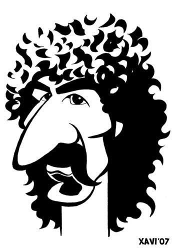 Cartoon: Frank Zappa (medium) by Xavi dibuixant tagged music,rock,zappa,frank,frank,zappa,rock,musik,musiker,usa,komponist,star,karikatur,gesicht,portrait,mann