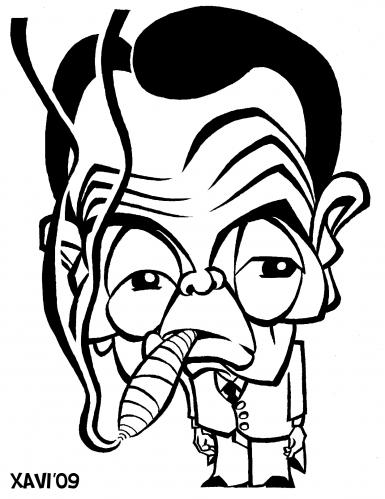 Cartoon: G8 fumes - Taro Aso (medium) by Xavi dibuixant tagged taro,aso,caricature,japan,g8