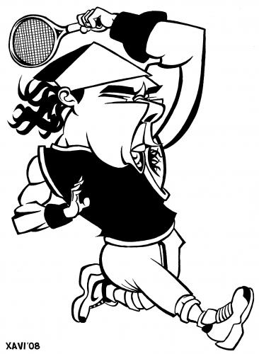 Cartoon: Rafa Nadal (medium) by Xavi dibuixant tagged rafael,nadal,rafa,caricature,caricatura,tenis,tennis,atp,rafael nadal,karikatur,portrait,illustration,tennis,sport,star,tennisspieler,rafael,nadal
