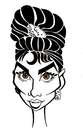 Cartoon: Audrey Hepburn (small) by Xavi dibuixant tagged audrey hepburn hollywood star cinema film actress oscar