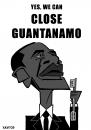Cartoon: Obama closes Guantanamo (small) by Xavi Caricatura tagged barack,obama,guantanamo,usa