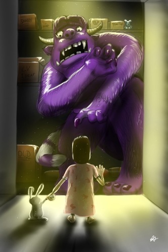 Cartoon: Child Imagination (medium) by cesar mascarenhas tagged child,monster,closet,armario,crianca,monstro,ipod,touch