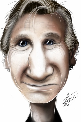 Cartoon: Liam Neeson (medium) by cesar mascarenhas tagged liam,neeson,caricature,ipod,touch,sketchbook,mobile,fingerpaint