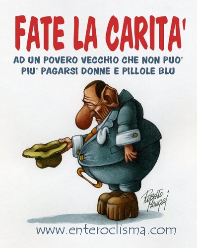 Cartoon: Please give me charity (medium) by Roberto Mangosi tagged berlusconi,italy,politics