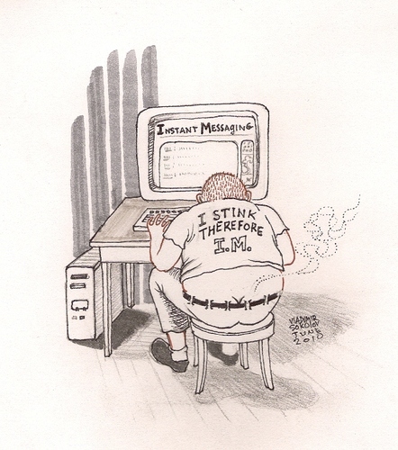 Cartoon: I Stink Therefor I.M. (medium) by viconart tagged social,media,online,cartoon,viconart