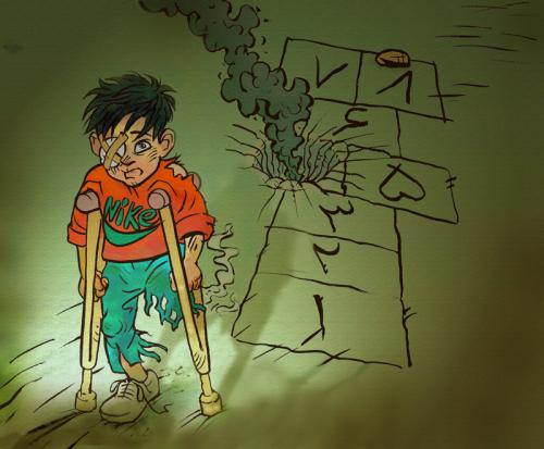 Cartoon: Child and War (medium) by Tarkibi tagged for,news,paper