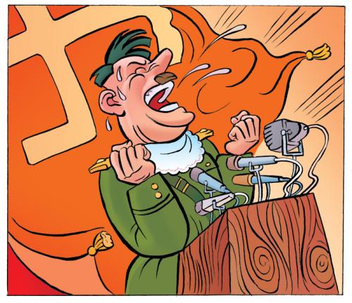 Cartoon: Hitler  speach (medium) by Tarkibi tagged illustration,for,spencer,jhonson,book