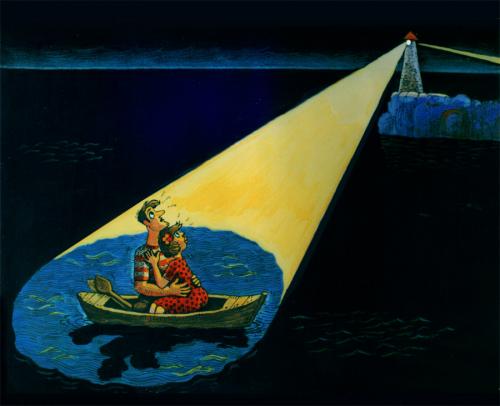 Cartoon: Lovers in the Boat (medium) by Tarkibi tagged aaaaaa