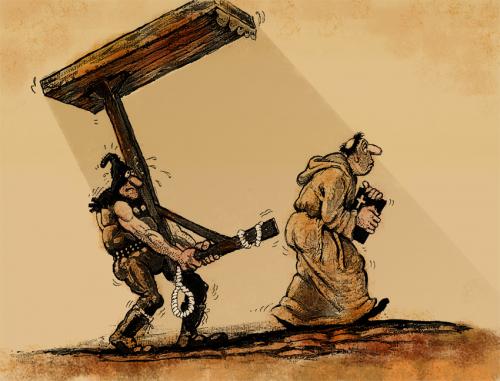 Cartoon: Two Old Colleagues ! (medium) by Tarkibi tagged aaaaaa