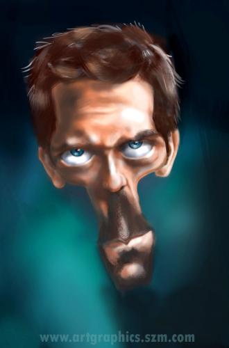 Cartoon: Hugh Laurie (medium) by takacs tagged hugh,laurie,caricature,portrai,house