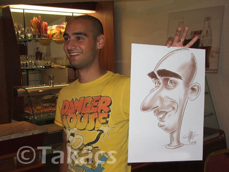 Cartoon: Live caricature (medium) by takacs tagged caricature